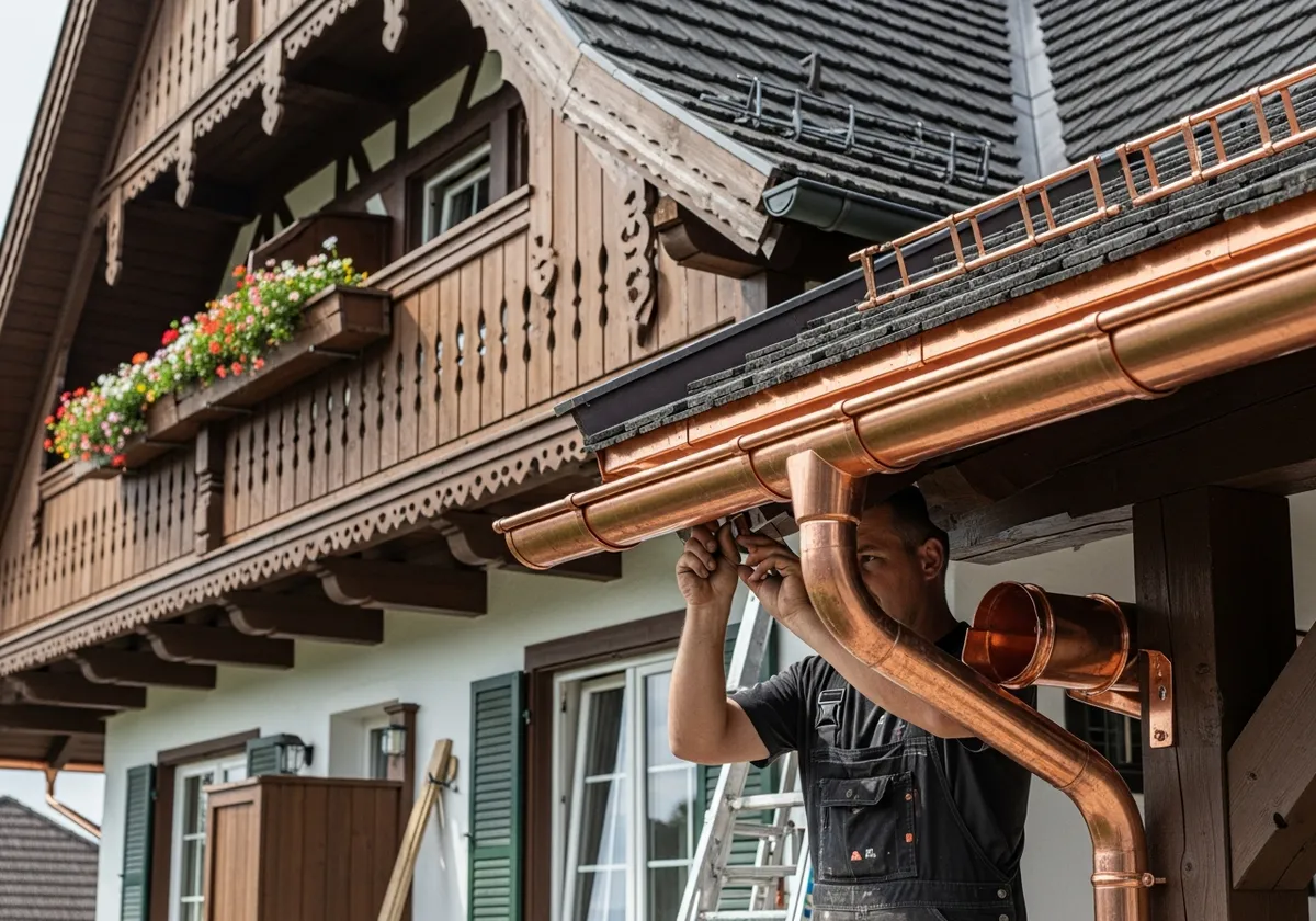 Spengler München Kupfer Dachrinne montieren – [Gründungsjahr folgt], Blecharbeiten Zink Aluminium Regenrinne Fallrohr Bayern